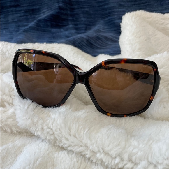 Tumi Tortoise Frame Sunglasses with Dark Brown Lenses